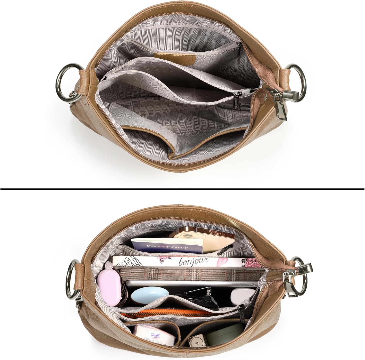 YALUXE Genuine Leather Shoulder Bags Stylish Handbags Purse for Women