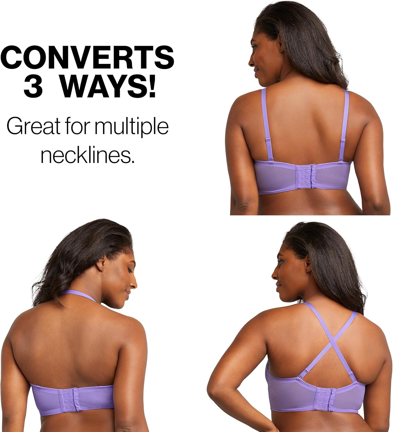 Maidenform Women's Pure Comfort Wireless Lace Longline Bralette, Lightly Lined Convertible Bra - Image 2