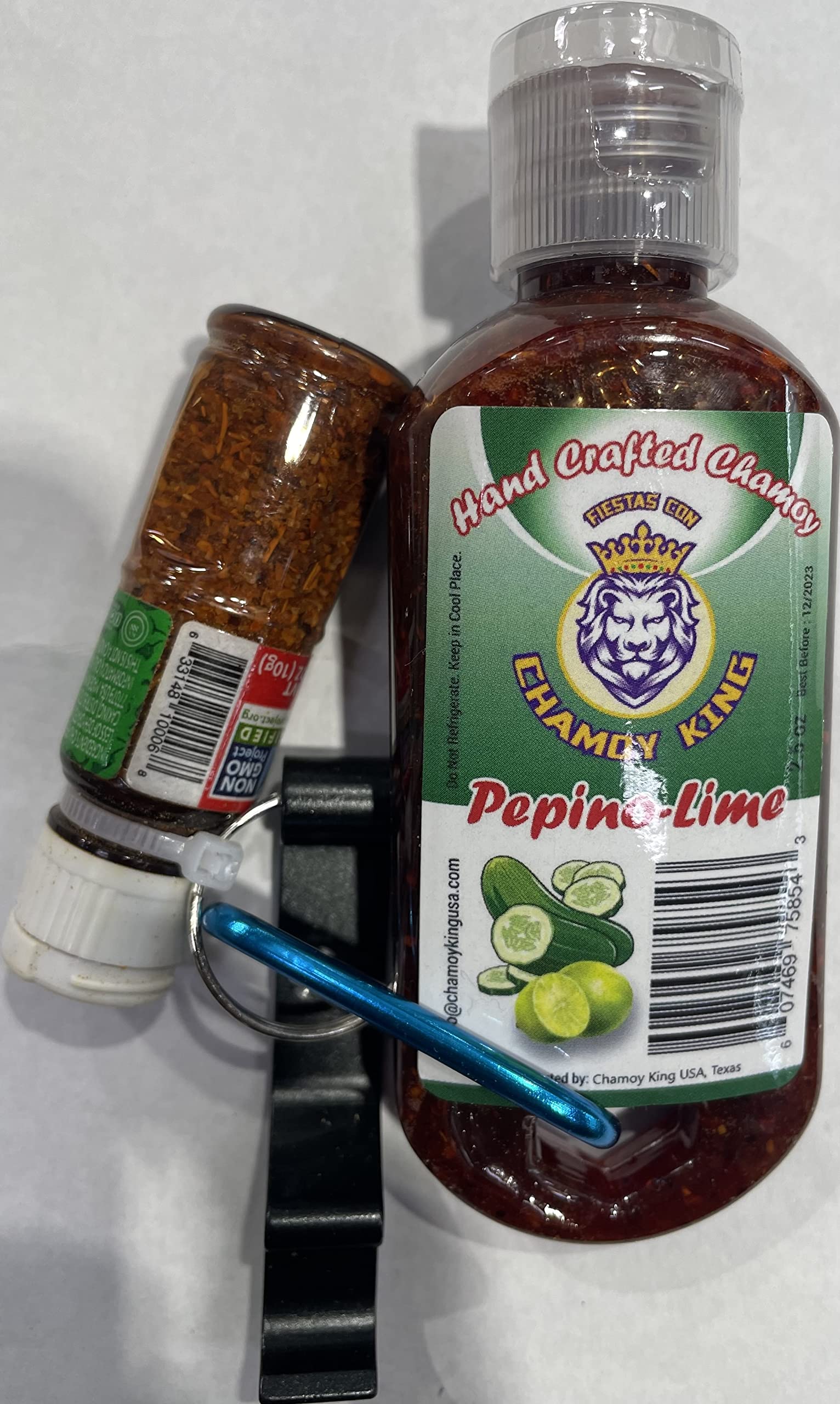 Chamoy Keychain Pepino Lime Chamoy 2.5oz with Mini Tajin