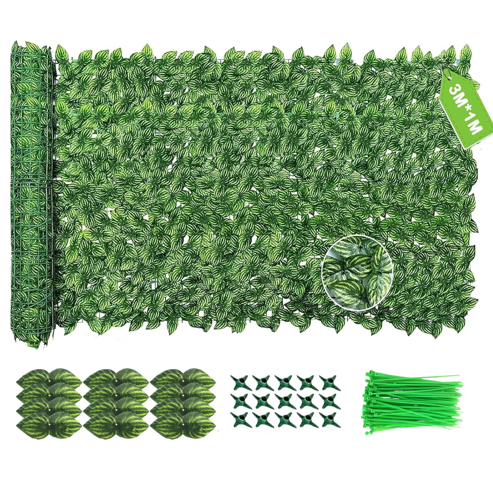 Efeu Sichtschutz Mit 100 Kabelbinder Balkon Sichtschutz,Uv-Schutz
