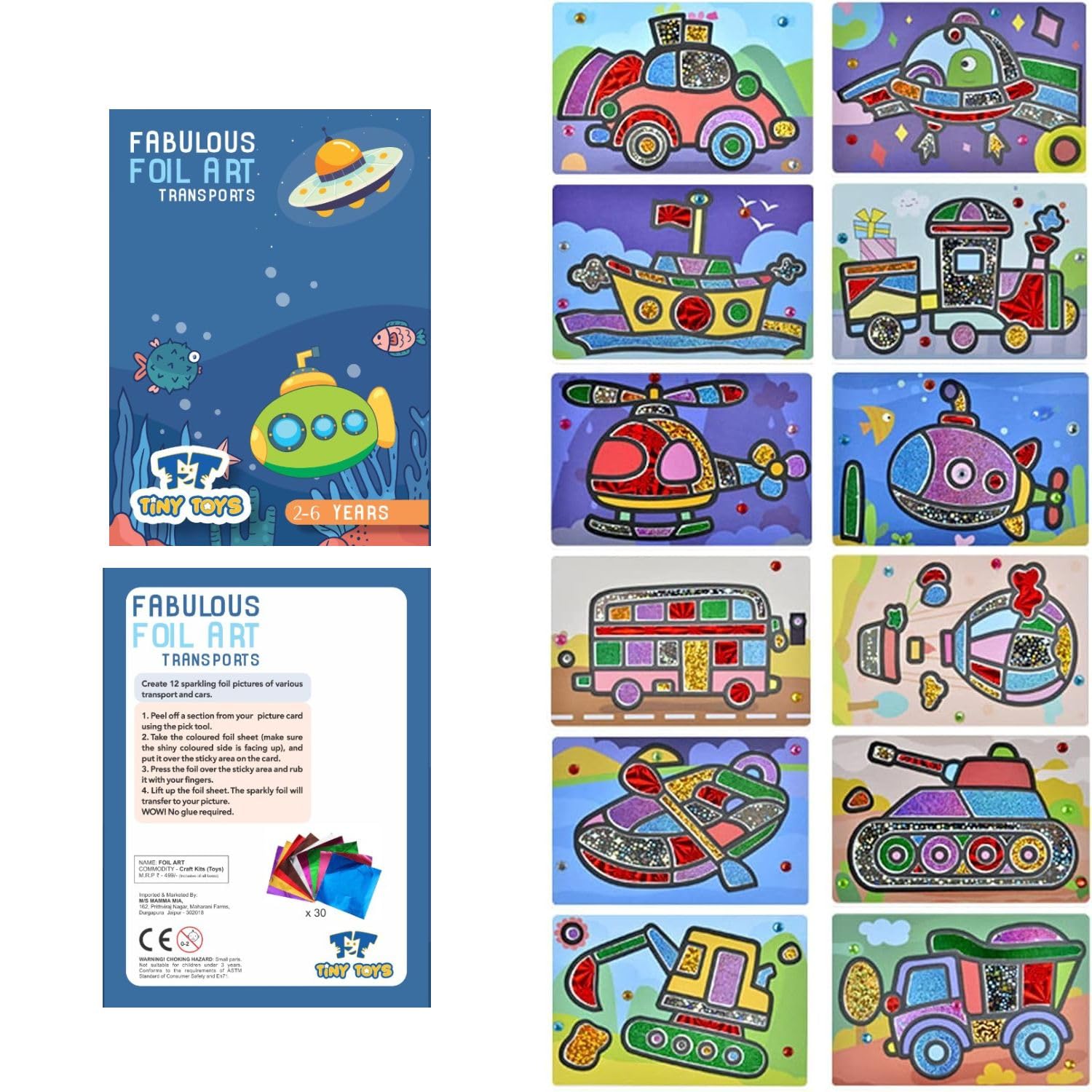 Tiny Toys Foil Art Kit for Kids - Foil Fun Crafts, Arts & Crafts Supplies, Mess Free Coloring, Creative Travel Toys, Birthday Gifts for Boys & Girls Ages 4 and Up (B0D7TH1YGT) Amazon Price History, Amazon Price Tracker