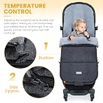 Orzbow Sac de bunting chaud universel, Poussette sac de couchage temps froid, imperméable pied de mèche pour tout-petit(noir)