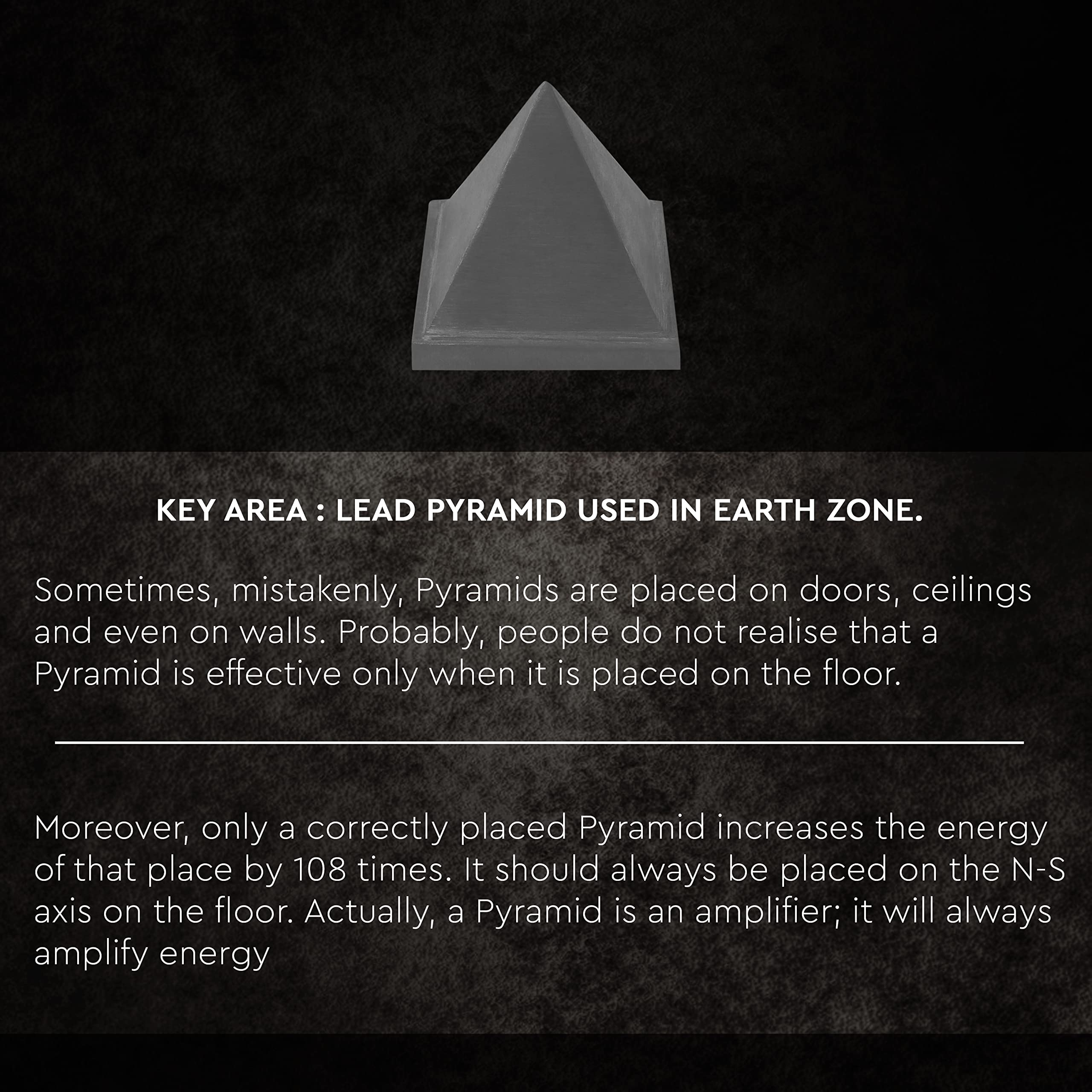TREE MAISON CORONATING HOMES Metal Vastu Lead Pyramid Solid | Size- 2.5 Inch (Approx) |Weight- 1045 Approx | Remedy for Vastu Dosh Correction & Zone Balancing |Feng Shui Product |Pack of 1 1