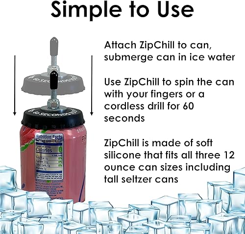 Miniatura 3 de ZipChill Enfriador instantáneo de bebidas, enfriador universal de latas para bebidas, enfría rápidamente latas de cerveza y refrescos en 60