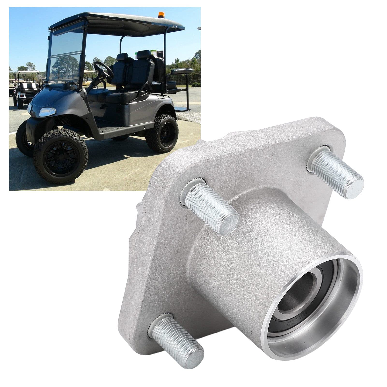 Nabenbaugruppe 609603 Aluminium-Ersatz für EZGO RXV Gas 2008 – Oben, Vorderradnabenlager mit OEM-Teilenummer 600001, direkter Ersatz-Nabenbaugruppe für Golfcart