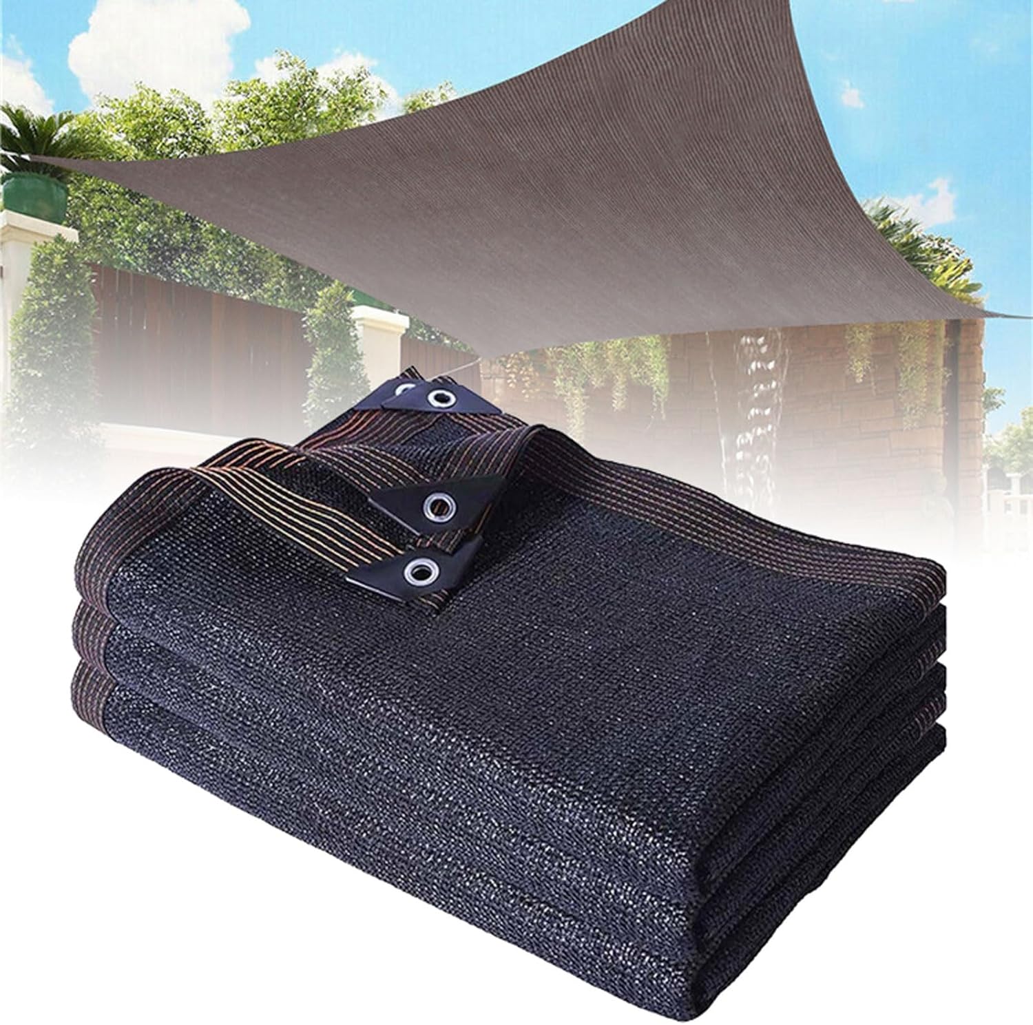 Shade Cloth with Grommets,Greenhouse Shading Net,Black Netting Mesh Breathable Shade Cloth Sunshade Net Cover,for Garden, Pergola, Patio Plants,Chicken Coop,Outdoor(4x4m)