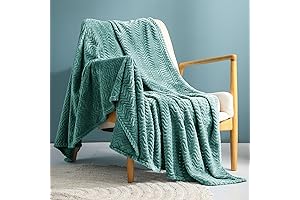 Celadon Monte Jardin Fleece Throw: Cozy, Soft and Textured for All-Season Comfort