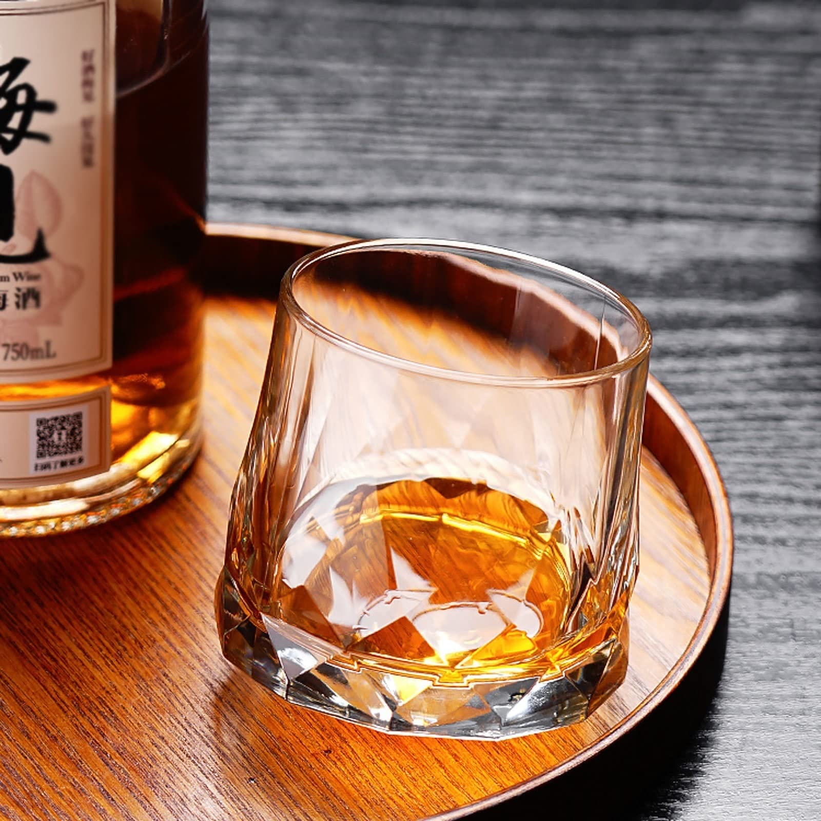 Szklanka do piwa， 6 9oz Obrotowe Wino Whiskey Piwo Napój Szklanki Przezroczyste Szklanki Zestaw Szklanek