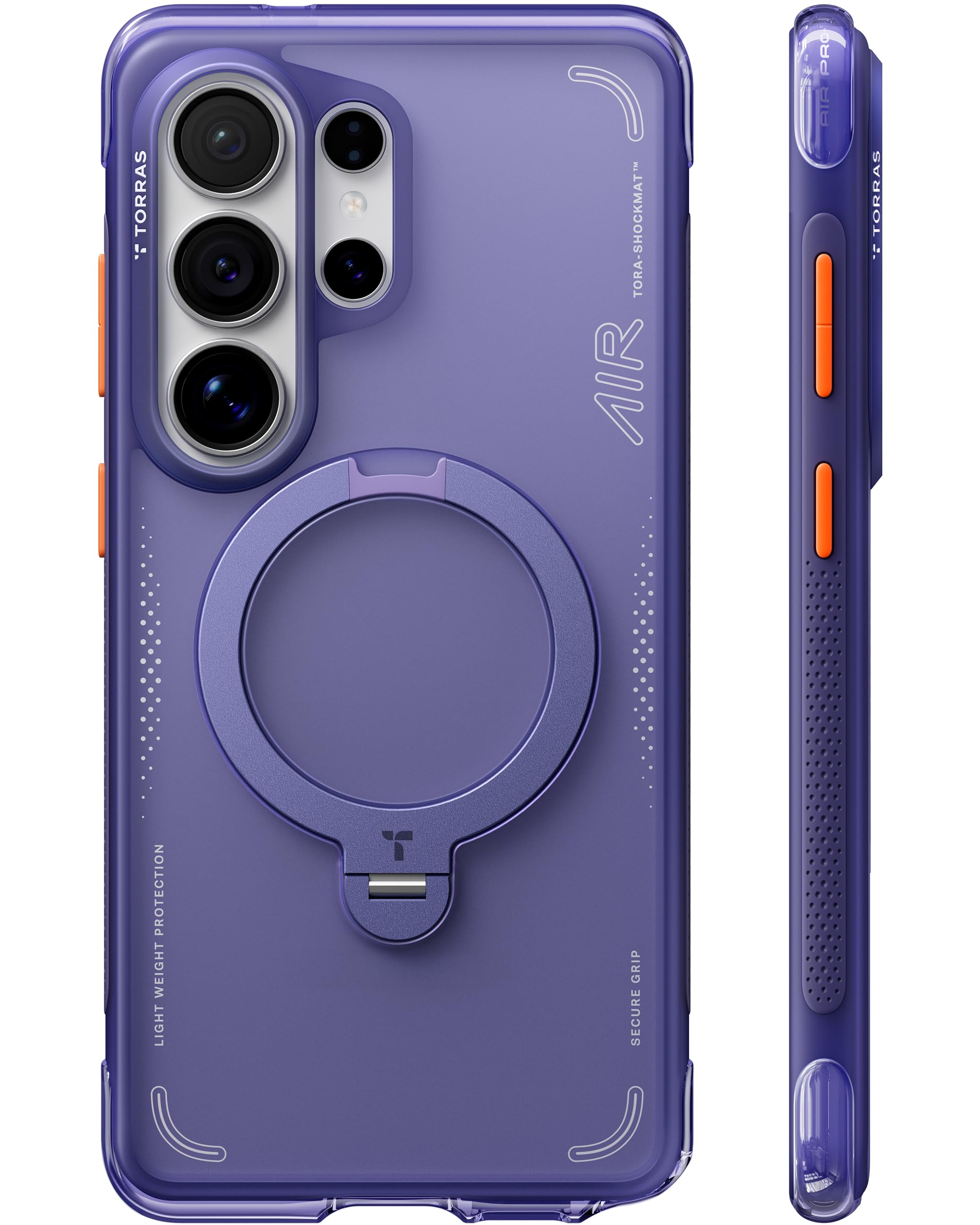 Photo 1 of TORRAS Ostand Q3 Air for Samsung Galaxy S26 Ultra Case with 360 Magnetic Stand, Fit for MagSafe, Airbag Cushion, Mil-Grade Drop Tested, Shockproof Phone Case for S26 Ultra 6.9", Violet Surge