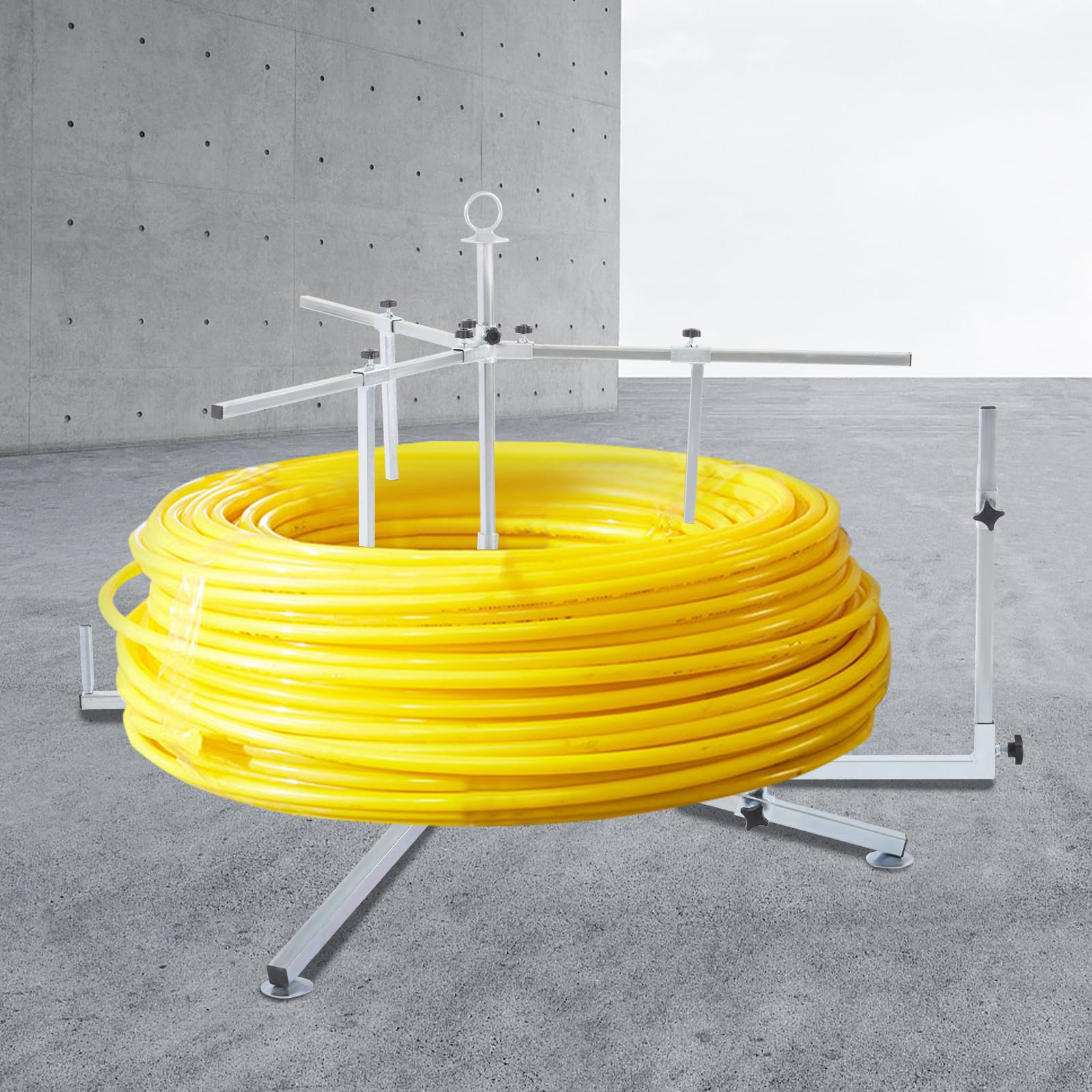 Enrollador para tubo de calefacción por suelo radiante, máx. 200 kg, rollo de 600 m, enrollador para cable para tubo PEX PERT AL/PEX de calefacción por suelo radiante con bolsa