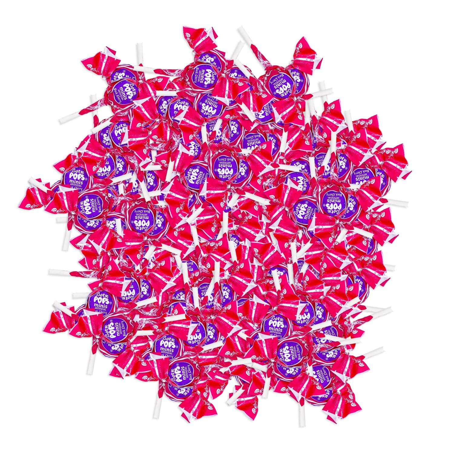 Tootsy Mini Pops - Black Berry Flavored Miniature Lollipops - Individually Wrapped, Gluten Free, Fruity Hard Candy for Independence Day, Pantry,