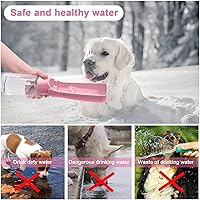 Vista 6 de Botella de Agua Portátil para Perros - Dispensador de Agua Plegable para Perros A Prueba de Fugas y de Plástico de Grado Alimentario para Viajes