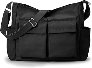 KALIDI Canvas Umhängetasche Crossbody Messenger Bag Schultertaschen Damen Herren Große Casual Hobo Bag Wasserbeständig Schulter Tote Bag