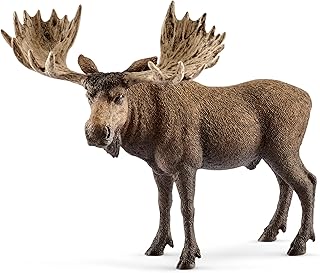 Schleich Wild Life Moose Bull Figurine - Wild Animal Toy Figurine, Durable for Education and Imaginative Play for Boys and Girls, Gift for Kids Ages 3+
