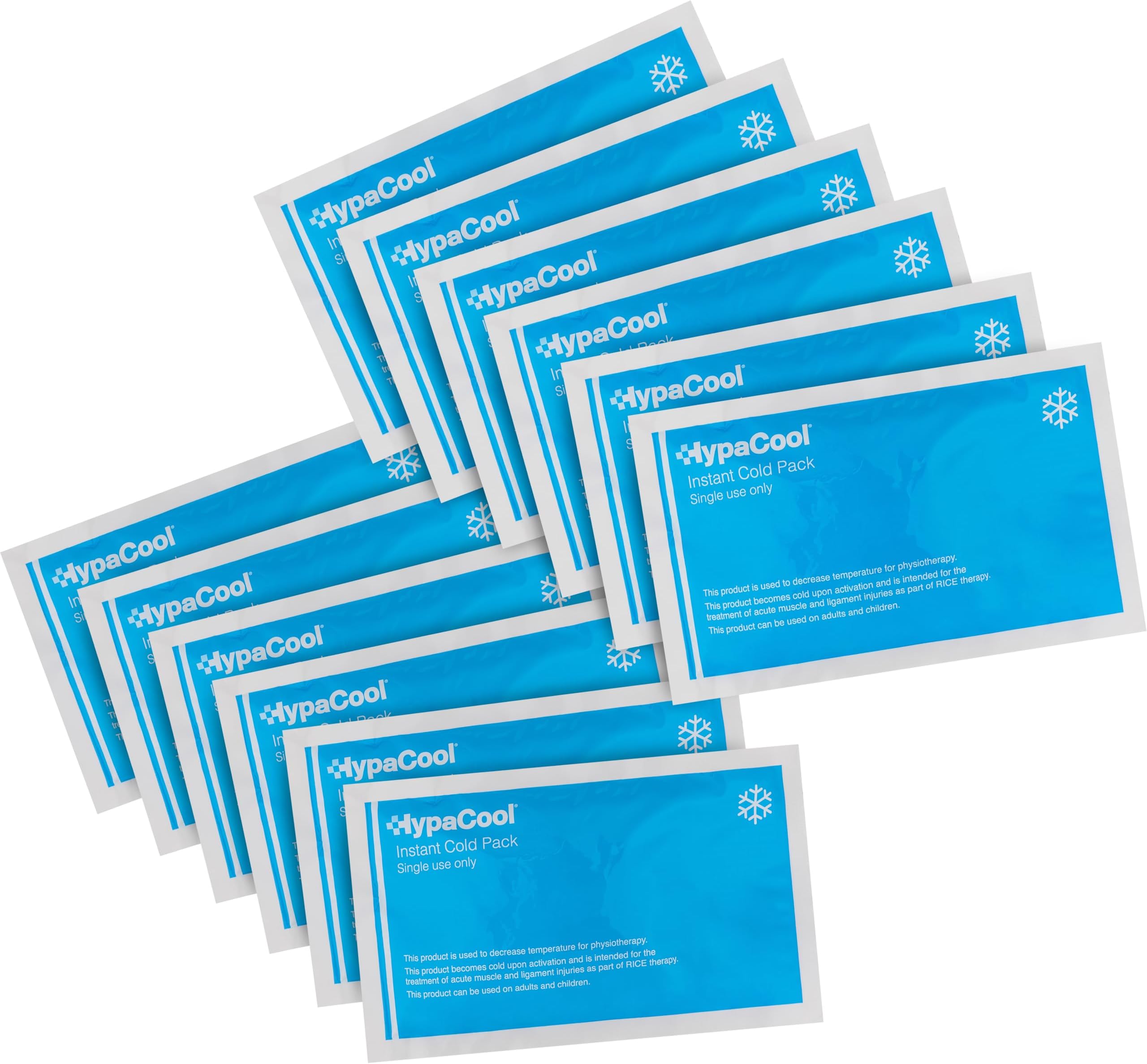 Safety First Aid Group HypaCool Instant Cold Ice Packs, Standard, for First Aid, Sports Injuries and Pain Relief, Pack of 12