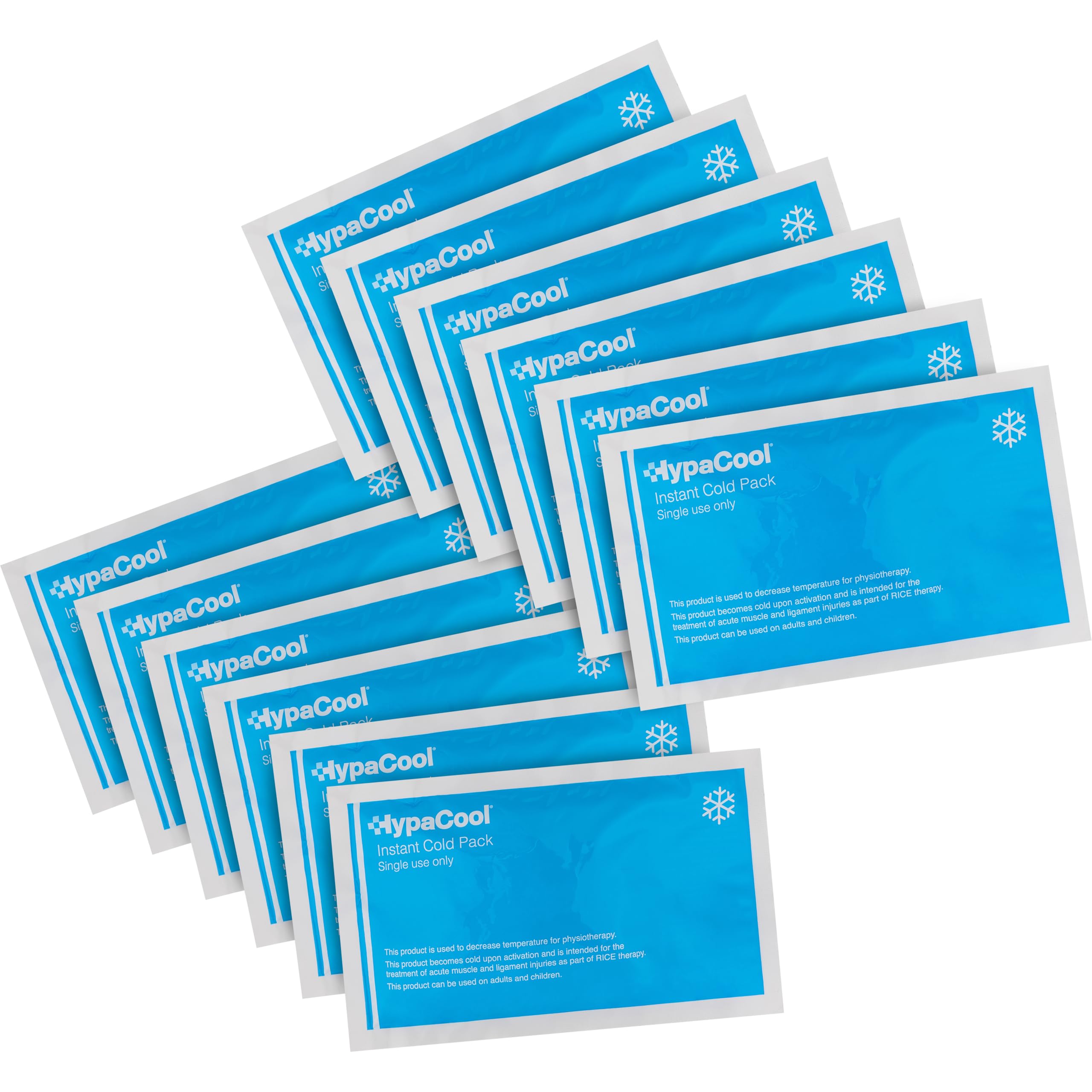 Safety First Aid Group HypaCool Pack of 12 Instant Cold Packs, 14cm x 23cm - Disposable First Aid Sports Injuries and Pain Relief