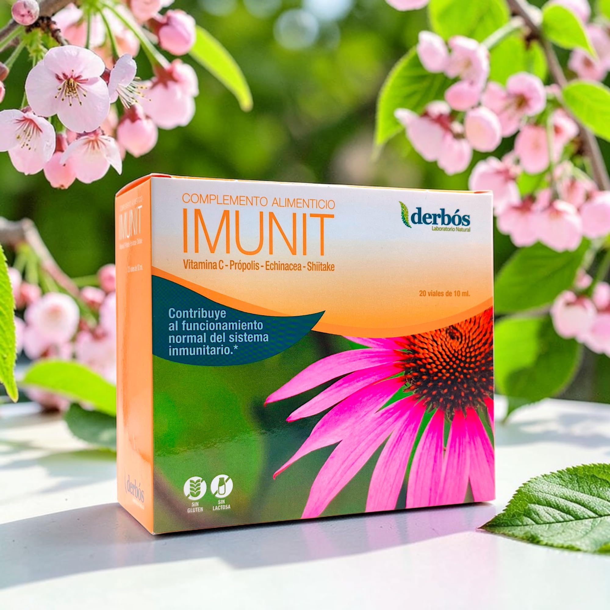 Derbos Imunit 20 Viales de 10ml - Refuerzo Inmunitario de Choque con Shiitake, Reishi, Calostro, Equinácea y Própolis - Defensas Naturales y Vitalidad
