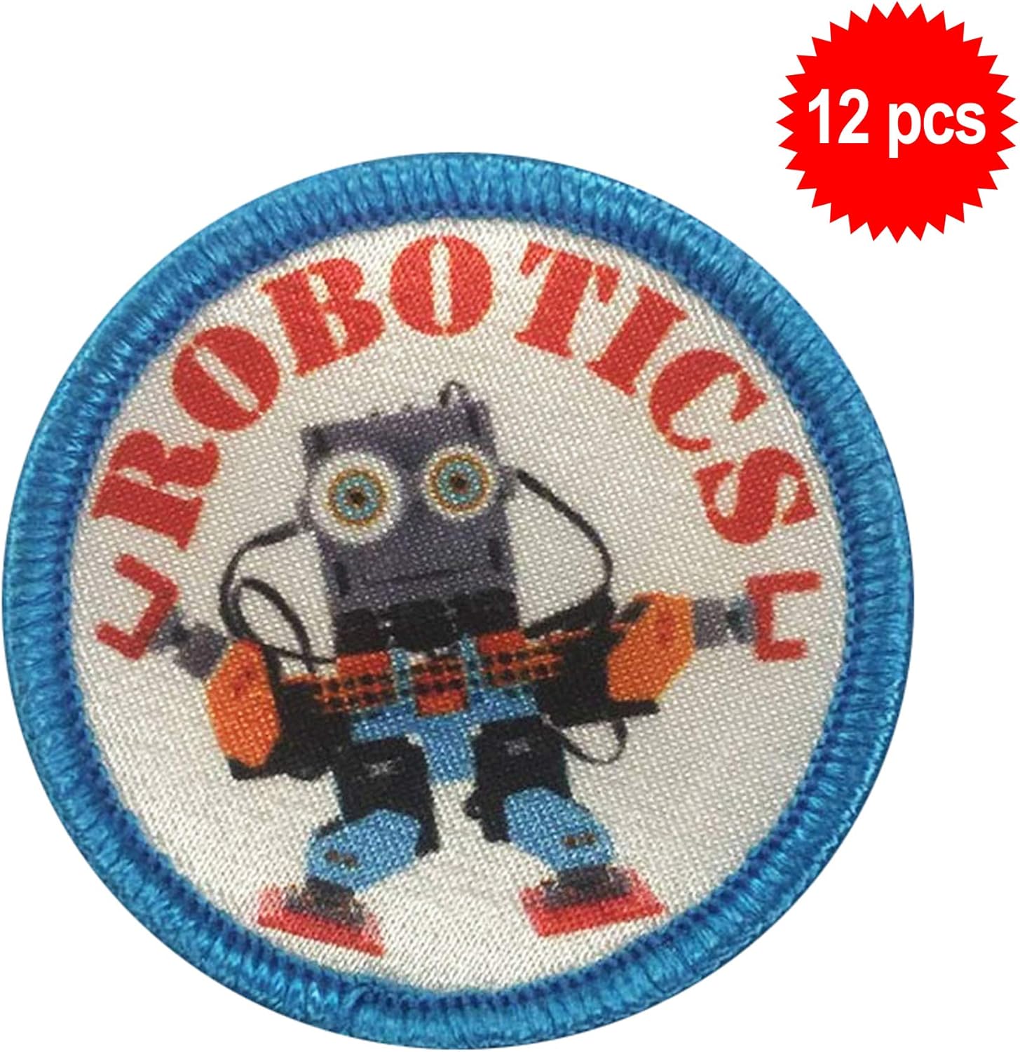 12 Pieces 2" Activity Scouts Applique Fun Patches, Science and Technology - STEM (Robotics 7)