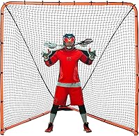VEVOR Portable Lacrosse Goal 6x6x7ft - Foldable Backyard Training Net for Youth Adults, Easy Setup Durable Steel Frame