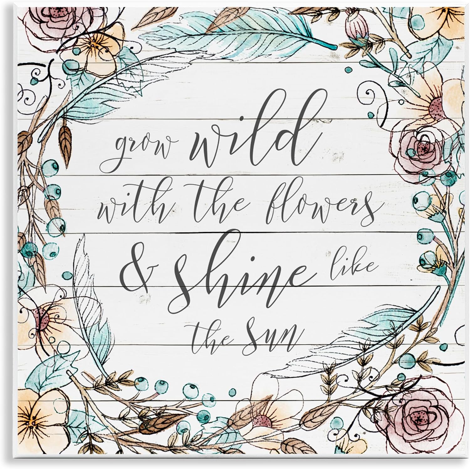 'Grow Wild With Flowers'| Canvas Art | Stupell Industries | 30 x 30 Inches, Easy to Hang and Sturdy, Made in USA, by SD Graphics Studio