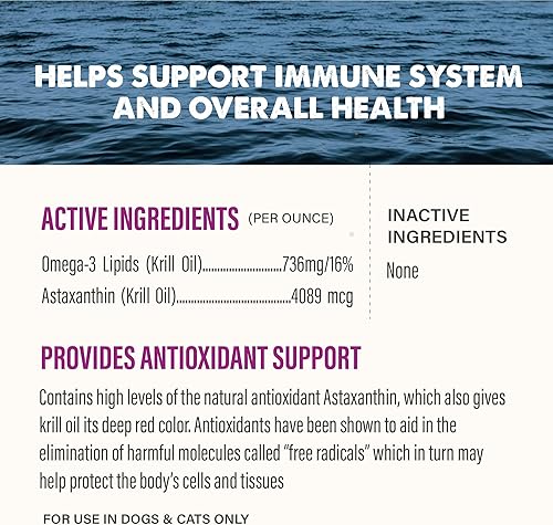 Miniatura 3 de Grizzly Pet Products Producto antioxidante líquido de aceite de krill para perros y gatos, 8 onzas