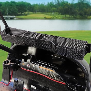 Roykaw Golf Cart Front Inner Basket Dash Storage/Tray Organizer Rack for Club Car DS/Precedent/Tempo/Onward G&E Golf Cart,Upgrade Larger Compartments & More Sturdy and Durable, Easy Installation