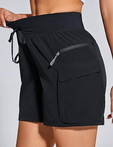 Vista 3 de ZUTY Women's Cargo Hiking Shorts for Camping Travel Outdoor Athletic with Zipper Pockets Quick Dry Water Resistant Summer