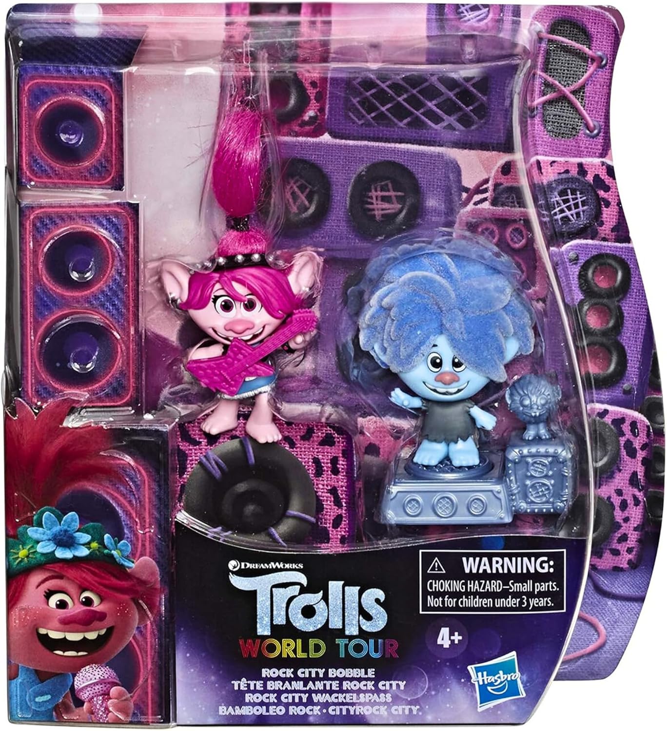 DreamWorks Trolls World Tour Rock City Bobble with 2 Figures, 1 with Bobble Action Plus Base, Toy Inspired by The Movie Trolls World Tour image 2