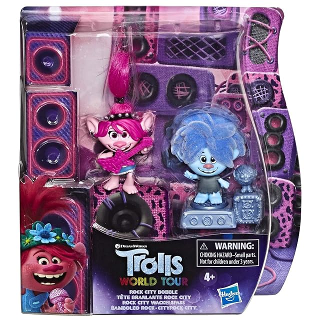 Foto 2 de 7 de TROLLS DreamWorks World Tour Rock City Bobble con 2 Figuras, 1 con Bobble Action Plus Base