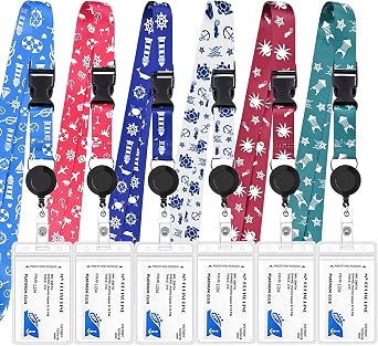Retractable Cruise Lanyard,4 Pack Cruise Lanyard with Waterproof Id Badge Holder for All Cruises Ships Key Cards