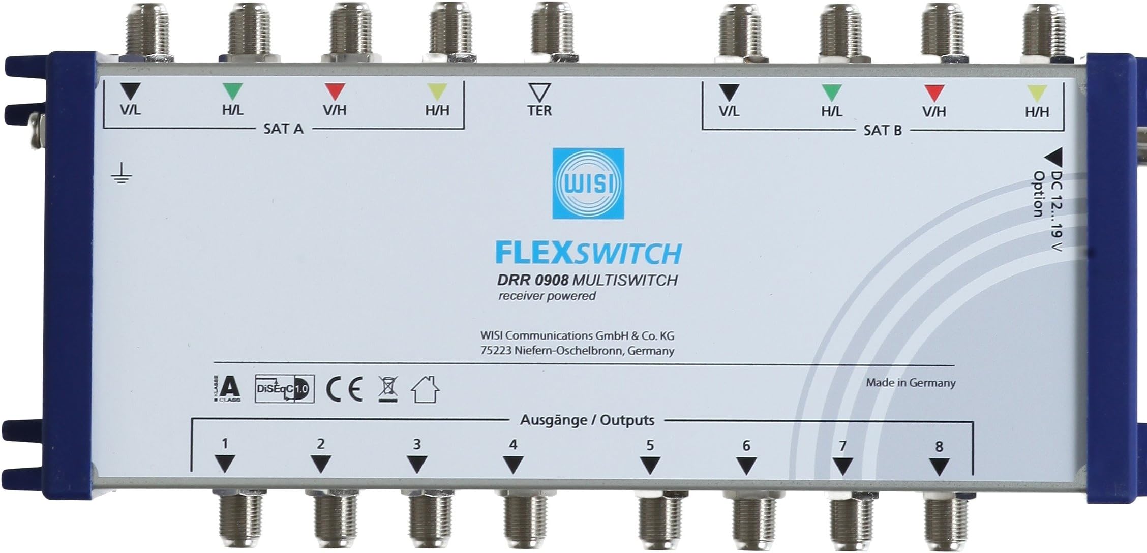 WISI 74975 "DRR 0908" FLEXSWITCH Multiswitch Receiver-Flowed 9 in 8 Cascade Silver