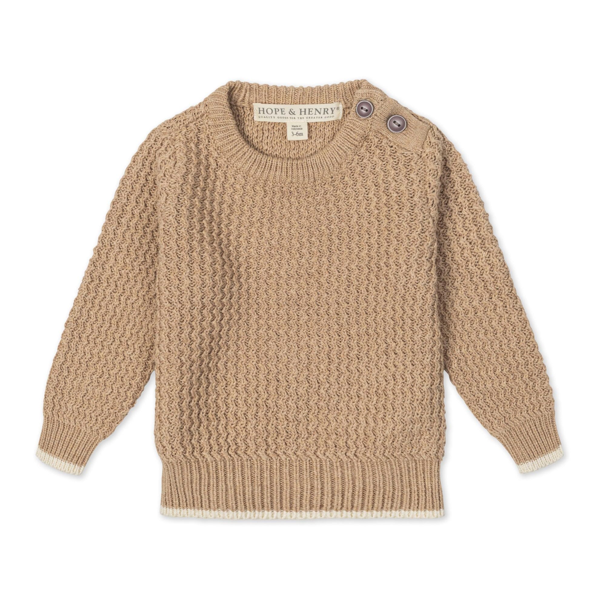 Hope &amp; Henry Boys' Long Sleeve Crew Neck Pullover Sweater