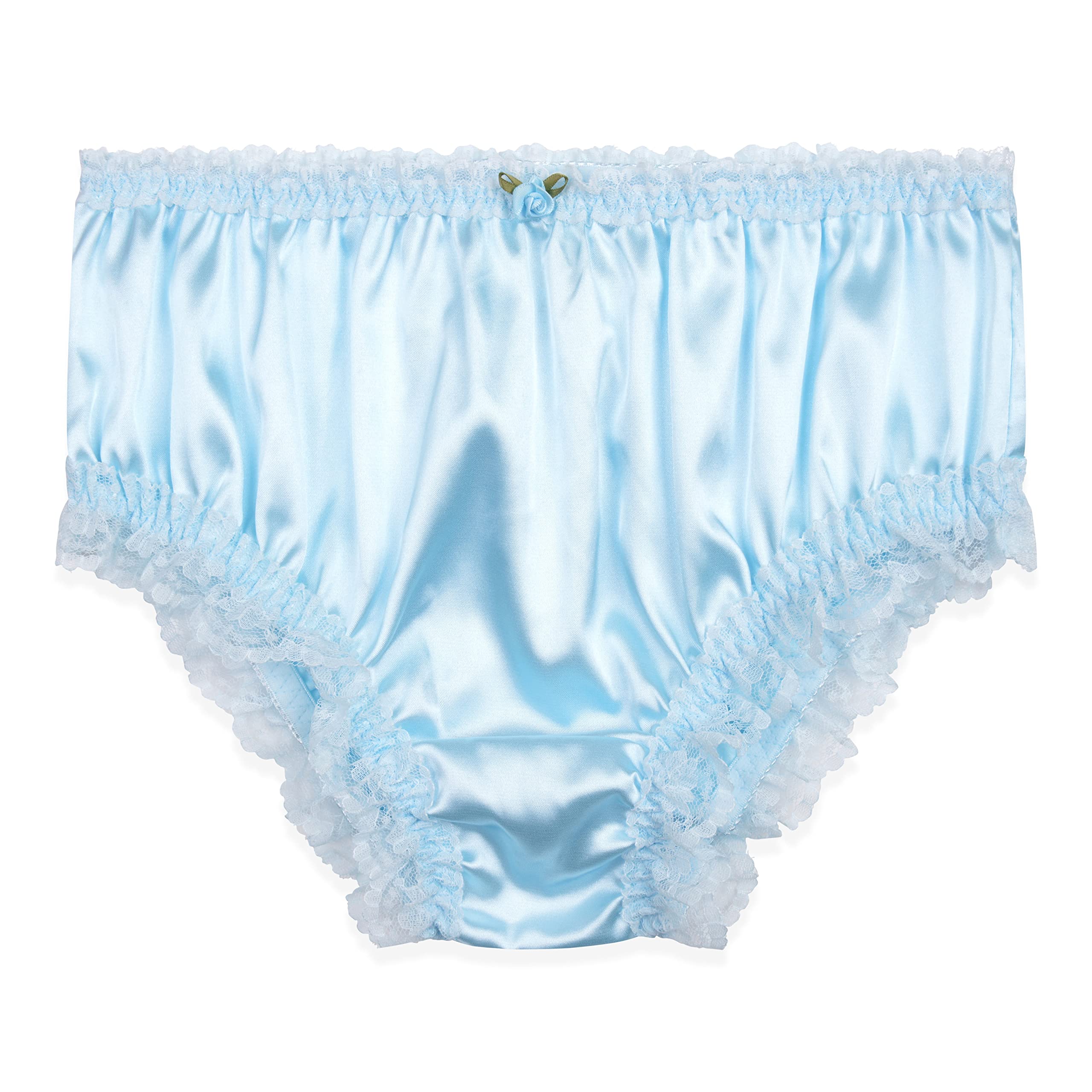 Satini Women's Satin Frilly Lace Sissy French Knickers Briefs Panties