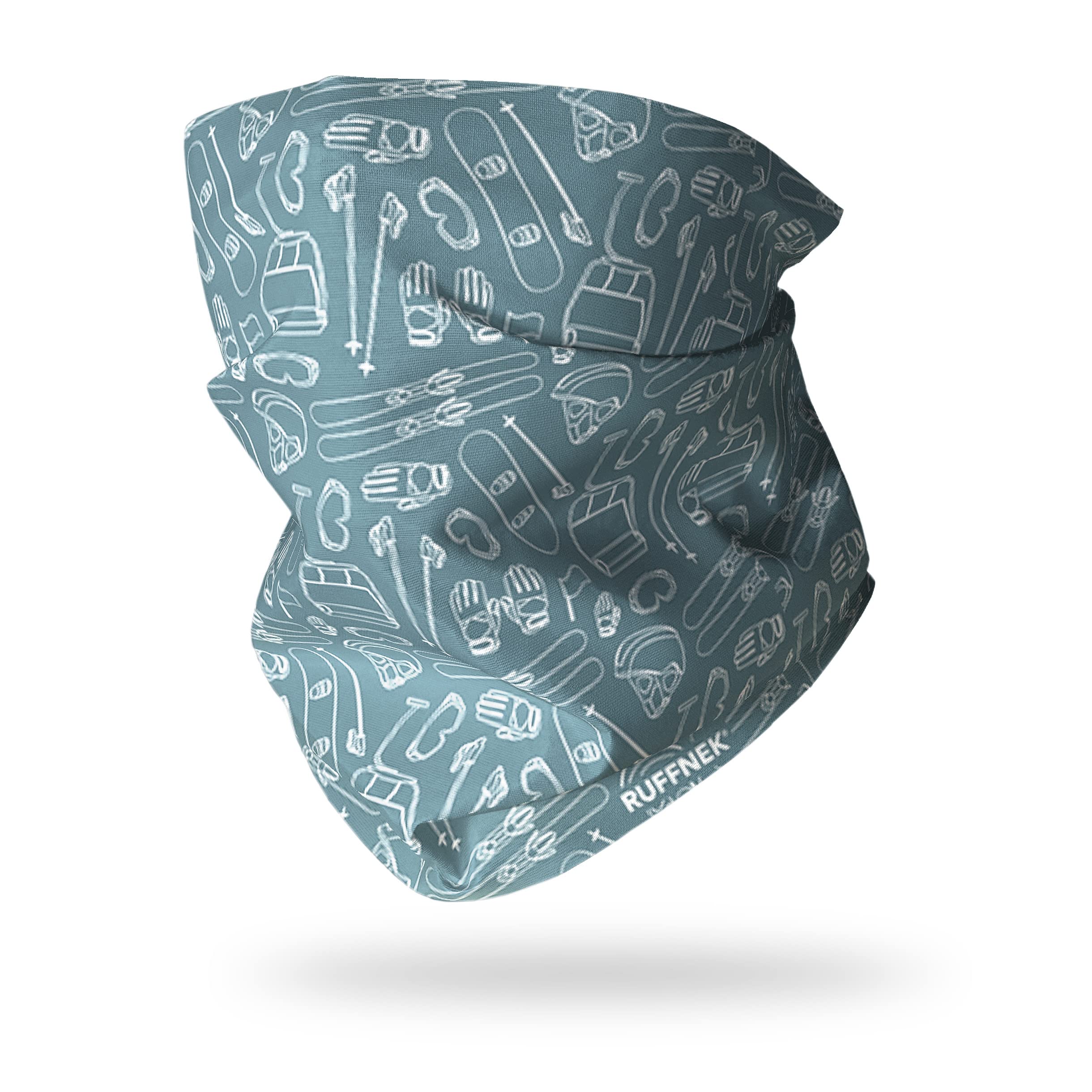 Ruffnek SKIING/SNOWBOARDING EQUIPMENT Design Multifunctional Snood, Neck warmer/Gaiter, Tube Scarf, Beanie, ski mask - One Size for Men, Women & Children
