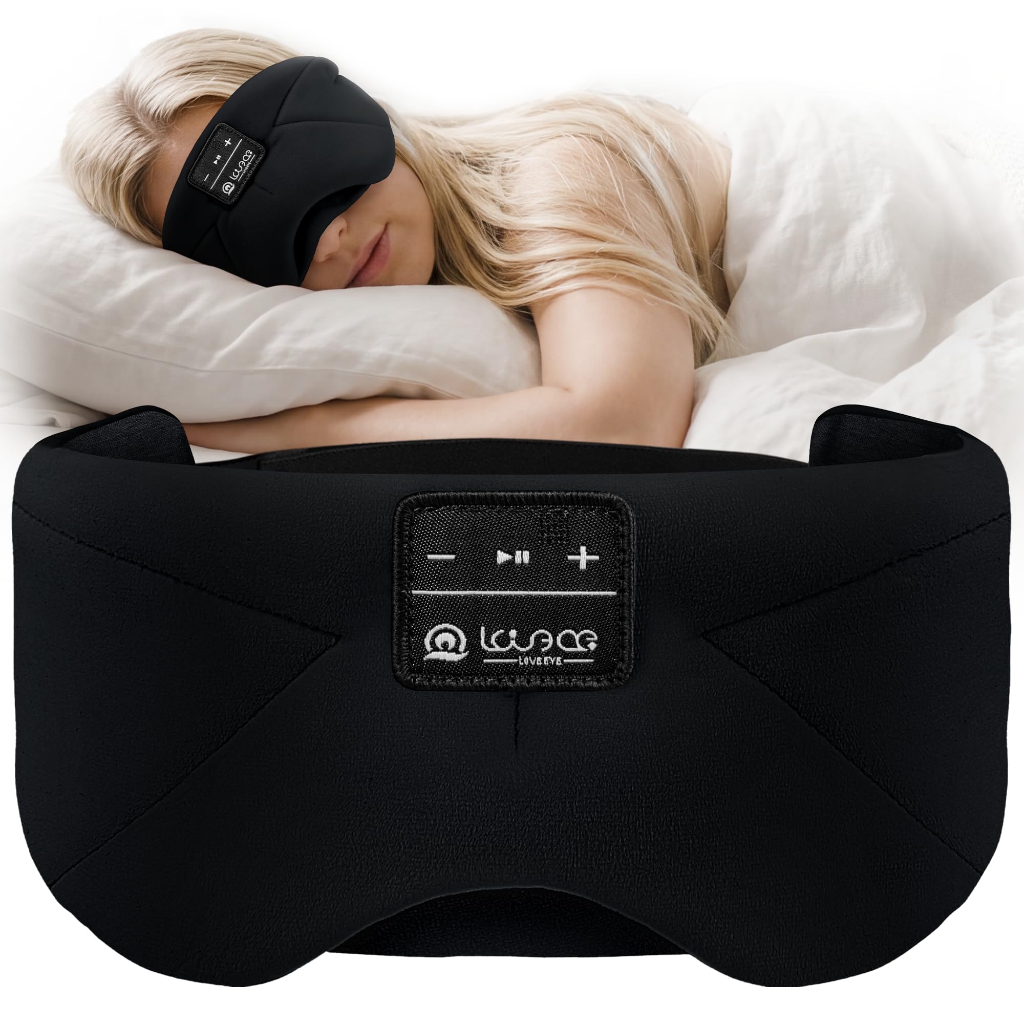 LOVE EYE Schlaf-Kopfhörer, Kopfband-Kopfhörer zum Schlafen und Sport mit dünnen Bluetooth-Lautsprechern, kabellose Musik-Kopfhörer, Tech-Geschenke für Männer, Frauen, Teenager, Yoga