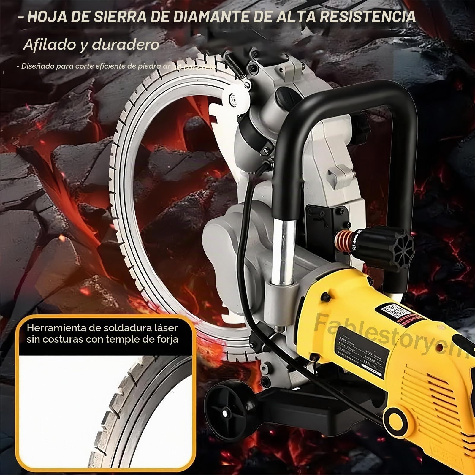 Sierra Eléctrica Toroidal para Hormigón de 40 CM con Caja de Herramientas, Máquina Cortadora y Ranuradora de Paredes Eléctrica de 8000 W, para Granito, Piedra, Ladrillo, Mármol, Hormigón,2xBlades