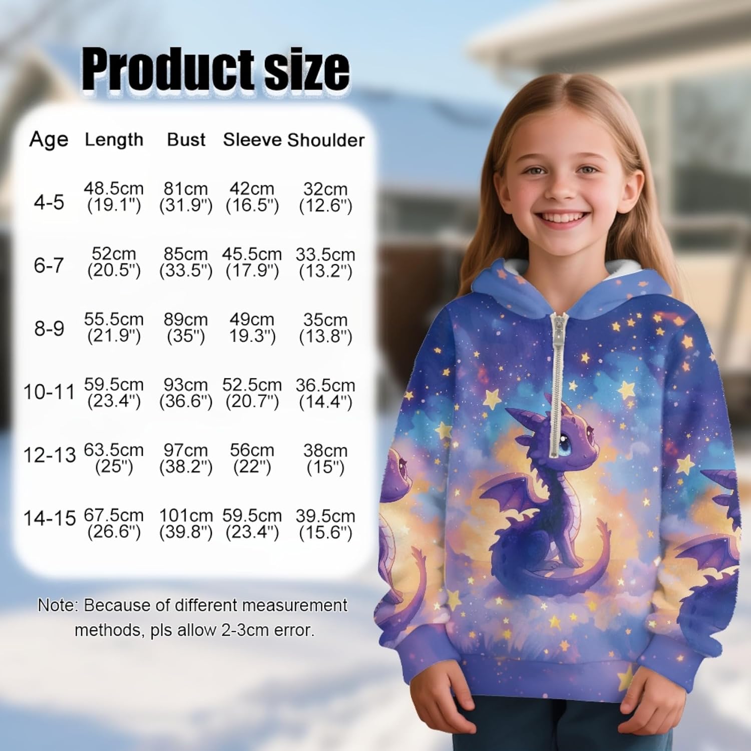 Half Zip Fleece Sweatshirt For Girl Quarter Zip Hooded Sweatshirt Holiday Home Zip Up Pullover Hoodie For 4-15 Y