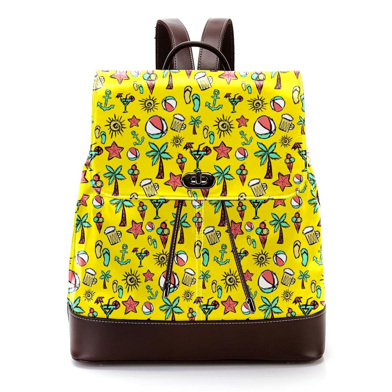 Estetyczna boho kolorowy wzór mini sztuczna skóra plecak torebka damska torba podróżna z klapką plecak torebka, MultiColor 03