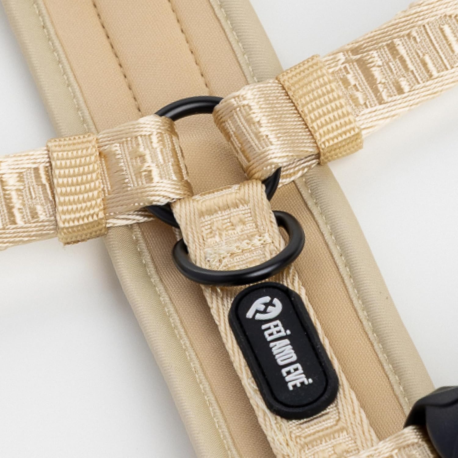 Fei & Eve Moxie H-Shape Dog Harness | Ultra-Lightweight | 3-Leash System for No-Pull Control | Easy On-Off | Adjustable 210D Breathable Nylon | Soft Padded Lining, Champagne, XS