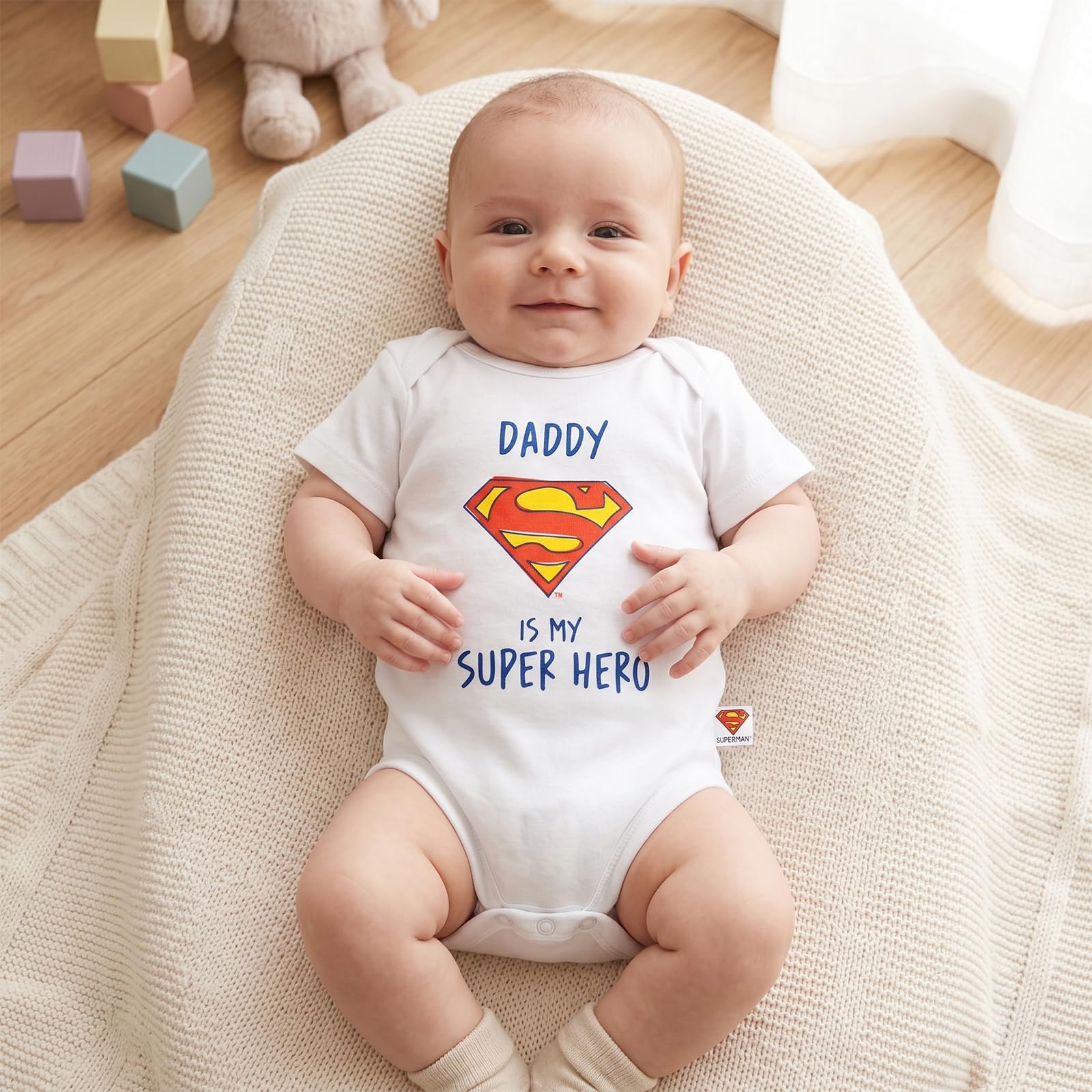 DC Comics Superman Body Niemowlęce Bawełniane Dad Superhero Na Prezent 4 Pak 3 Rozmiary