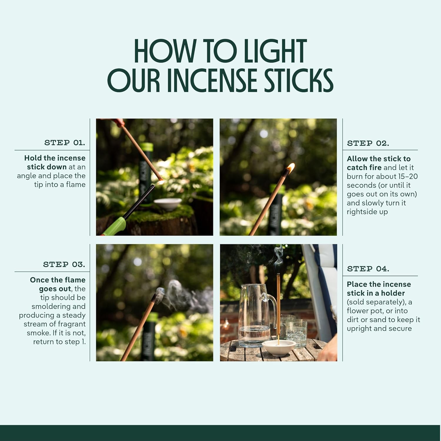 Murphy’s Naturals 24-Pack Mosquito Repellent Incense Sticks + Stoneware Incense Holder, Patio Protection Starter Kit