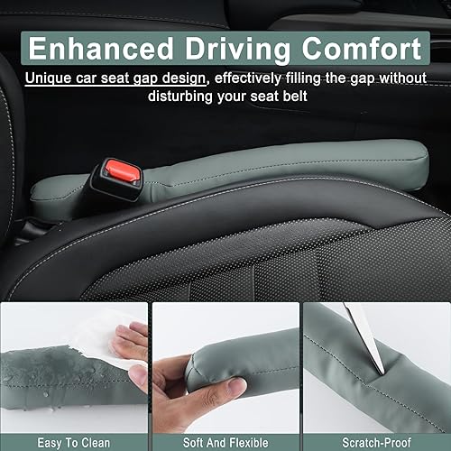 Miniatura 10 de UREHEPO Relleno de cuero para asiento de automóvil, SUV, camión, accesorios interiores de automóvil para evitar que las cosas se caigan, llenar el