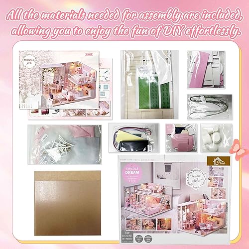 Miniatura 43 de Flever Kit de casa de muñecas en miniatura, habitación creativa con muebles para regalo romántico de San Valentín (historias de flores)