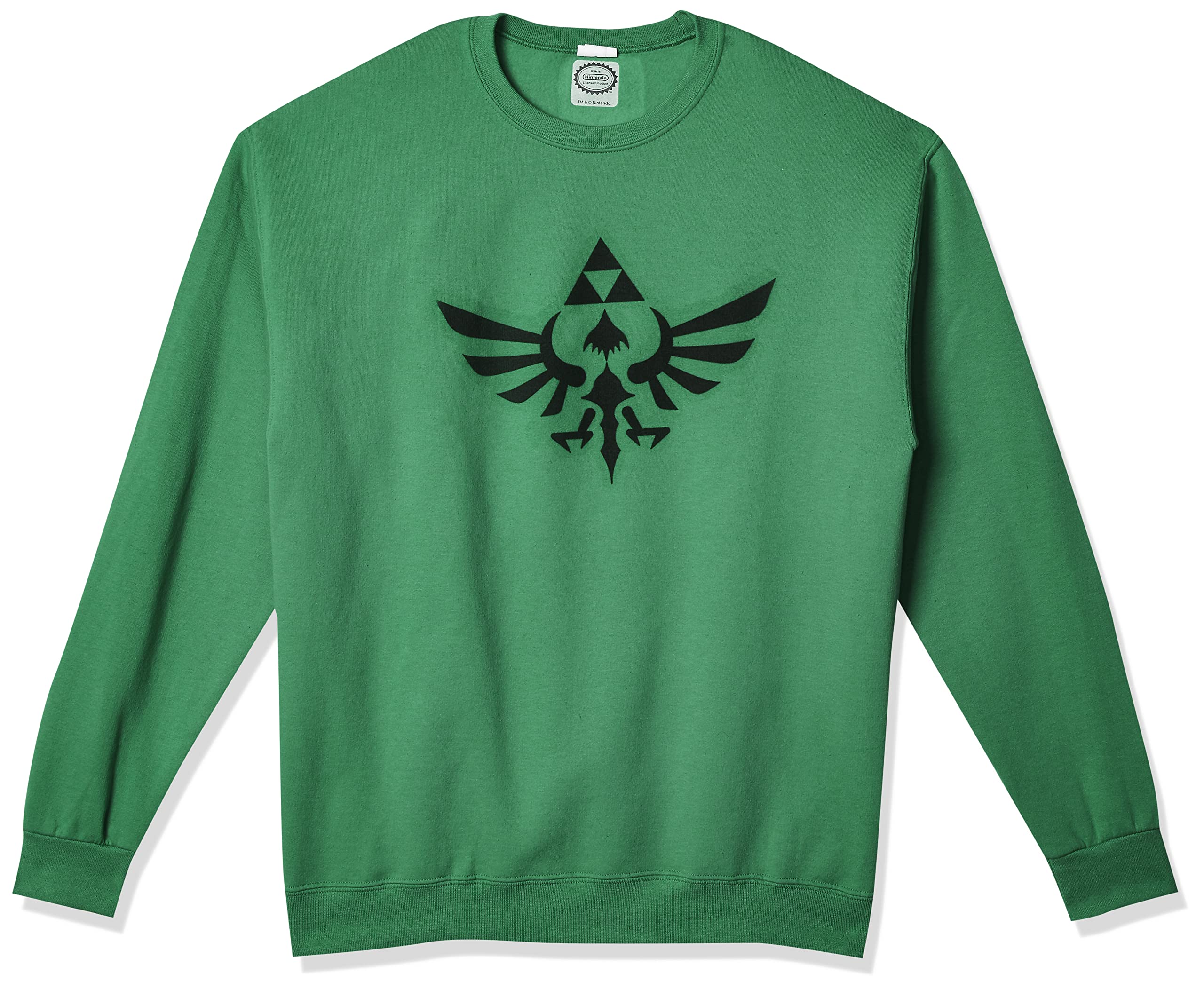 Nintendo Unisex Green//Crew Fleece The Legend Of Zelda Triumphant Triforce Shirt, Large