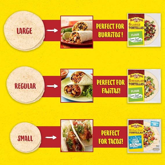 Old El Paso Gluten Free Tortilla Wraps 216g(Pack of 12)