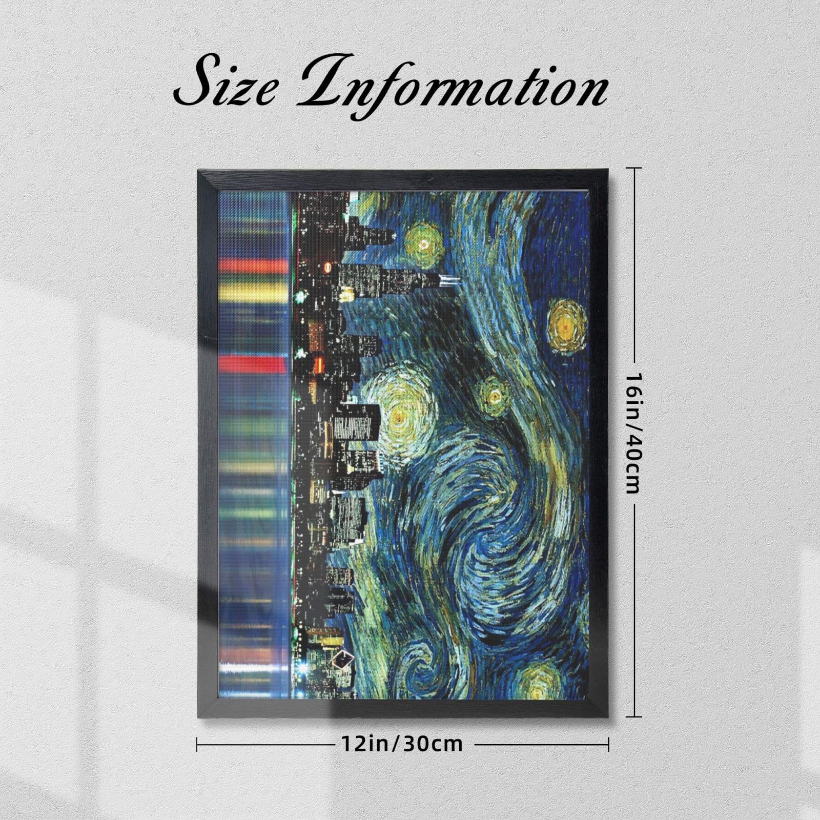 特別価格❗️ゴッホ風背景シリーズ 手作り額付き作品「新星ニャンコ