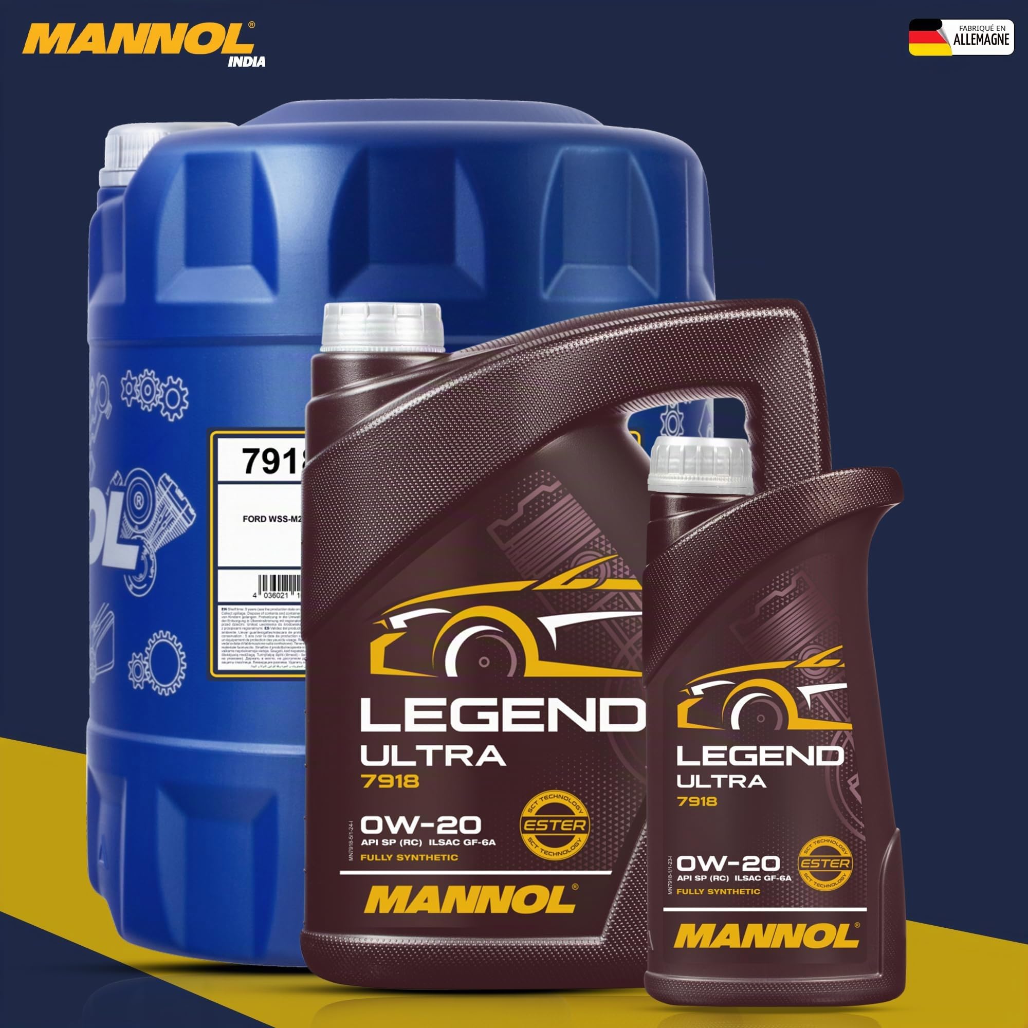 MANNOL Huile moteur LEGEND 0W-20 API SP ULTRA 5 L Compatible avec LAND ROVER Range Rover Evoque L538, JAGUAR F-PACE X761