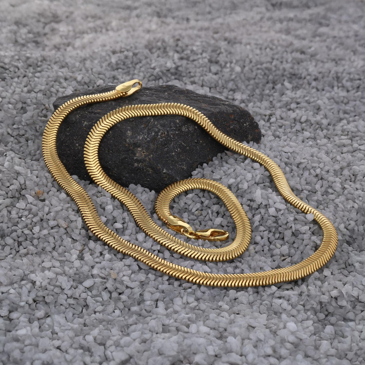 trendor Damen-Halskette 925 Silber Vergoldet Ovale Schlangenkette 4,2 mm | modischer Halsschmuck für Frauen, perfekte Geschenkidee und edles Accessoire,