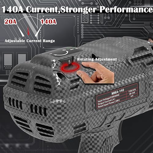 Miniatura 2 de Soldador de mano, soldador portátil 20-140A, 110V, inversor IGBT, soldador de mano, 20 varillas de soldador portátil de mano, pistola de soldadura