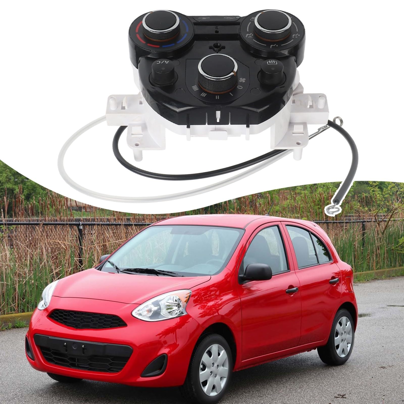 Pannello interruttori per aria condizionata auto, pannello di controllo del riscaldatore CA per Nissan per Versa per Micra 2012-2018 27510-1HM5A